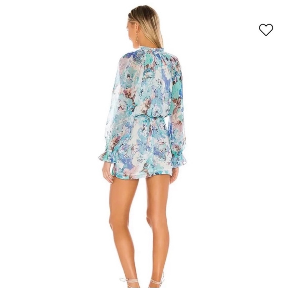 HEMANT & NANDITA Revolve Teien Romper Watercolor Floral Blue Size Small - Picture 2 of 4